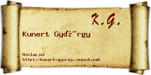 Kunert György névjegykártya