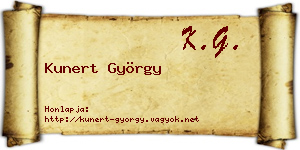 Kunert György névjegykártya